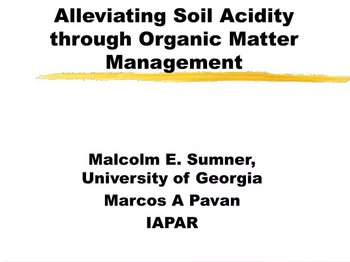 alleviating soil acidity through organic matter management
