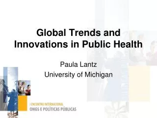 Global Trends and Innovations in Public Health