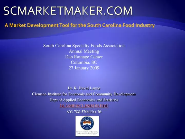 a market development tool for the south carolina food industry