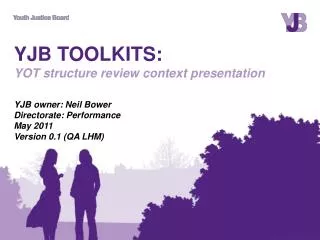 YJB TOOLKITS: YOT structure review context presentation YJB owner: Neil Bower Directorate: Performance May 2011 Versio