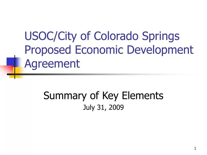usoc city of colorado springs proposed economic development agreement