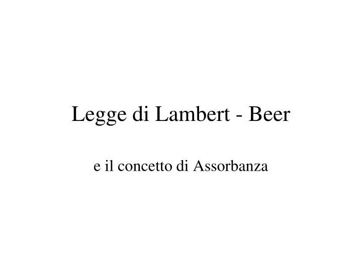 legge di lambert beer