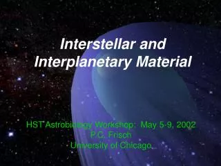 Interstellar and Interplanetary Material