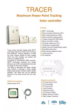 TRACER Maximum Power Point Tracking Solar controller
