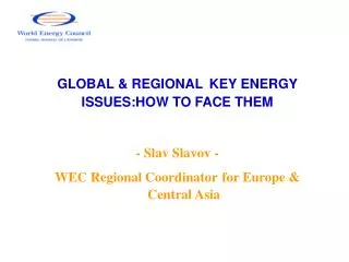 GLOBAL &amp; REGIONAL KEY ENERGY ISSUES:HOW TO FACE THEM