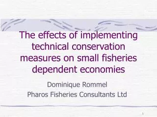 The effects of implementing technical conservation measures on small fisheries dependent economies