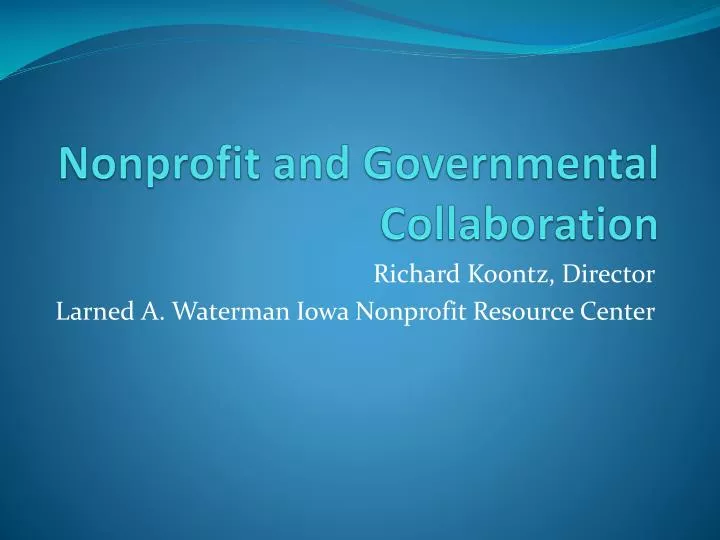nonprofit and governmental collaboration
