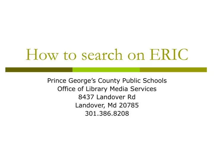 how to search on eric