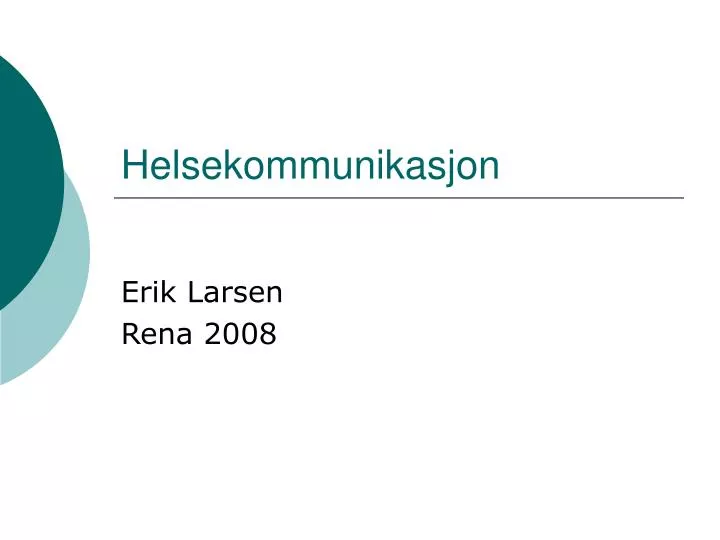 helsekommunikasjon