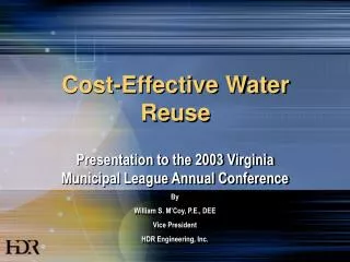 Cost-Effective Water Reuse