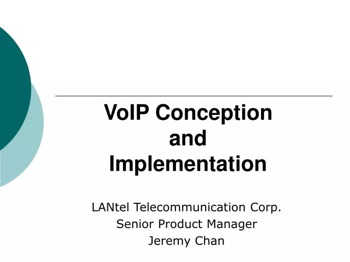 voip conception and implementation