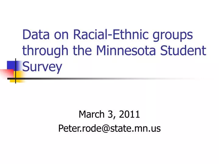 data on racial ethnic groups through the minnesota student survey