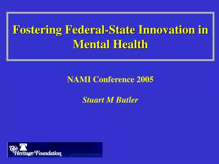 fostering federal state innovation in mental health