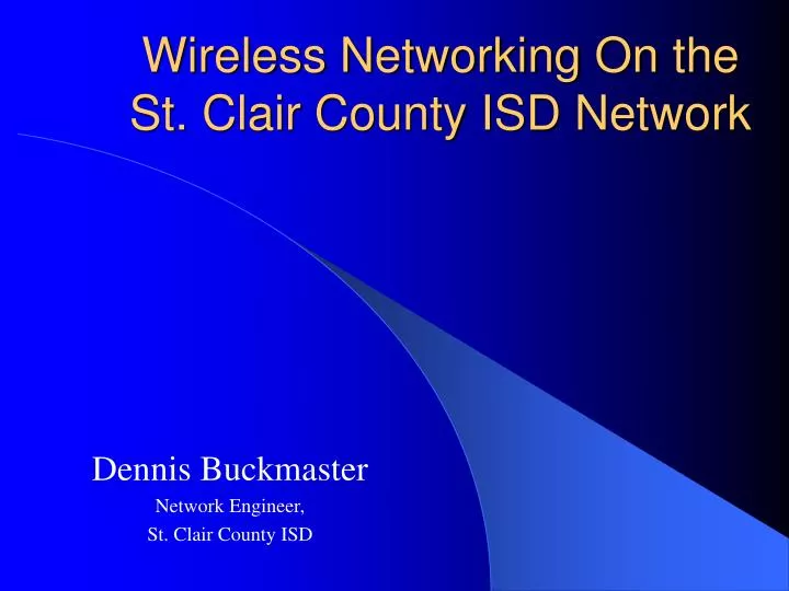 wireless networking on the st clair county isd network