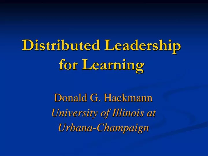 distributed leadership for learning