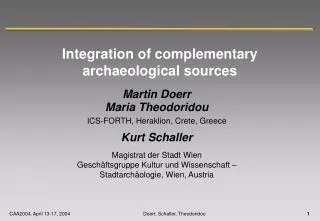 Integration of complementary archaeological sources