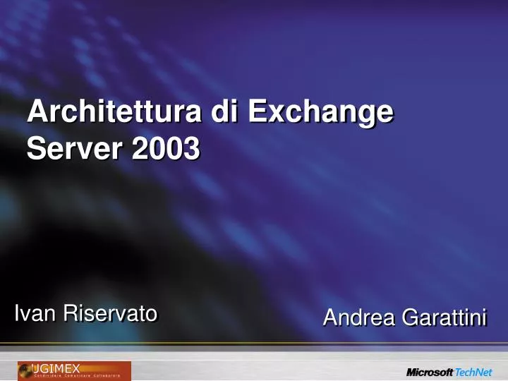 architettura di exchange server 2003