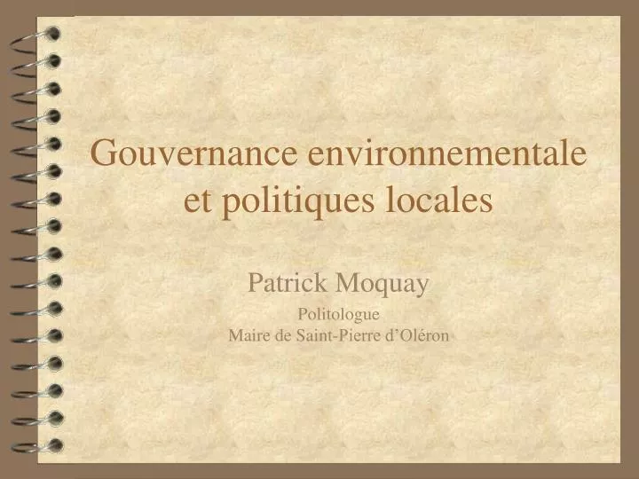 gouvernance environnementale et politiques locales