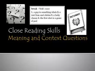 Meaning and Context Questions