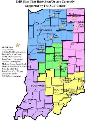 IMR Sites That Have Been/Or Are Currently Supported by The ACT Center