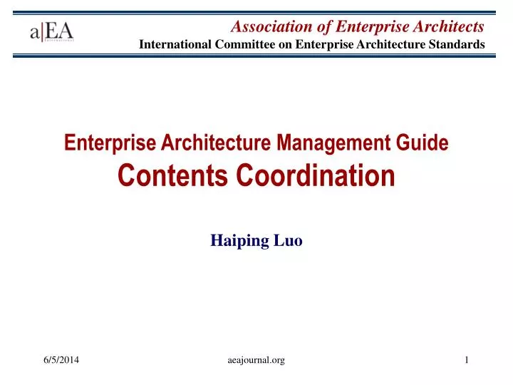 enterprise architecture management guide contents coordination