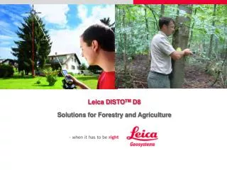 Leica DISTO TM D8 Solutions for Forestry and Agriculture