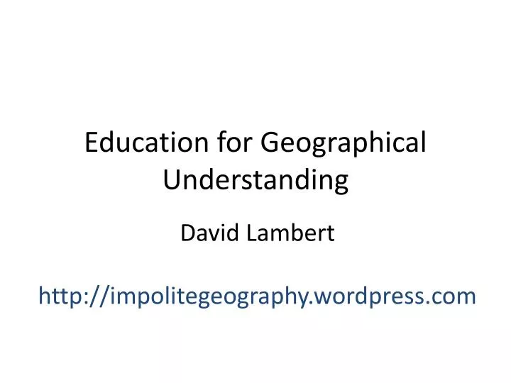education for geographical understanding