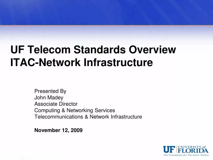 uf telecom standards overview itac network infrastructure