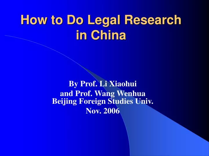 how to do legal research in china