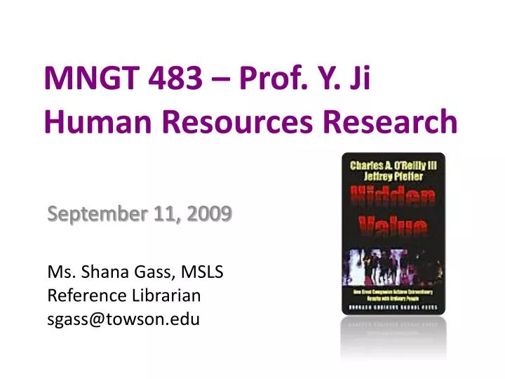 mngt 483 prof y ji human resources research