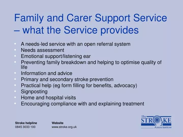 family and carer support service what the service provides