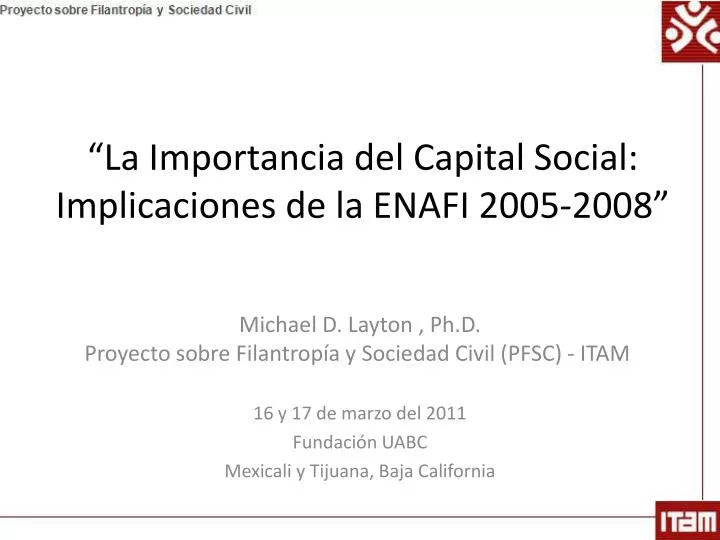 la importancia del capital social implicaciones de la enafi 2005 2008