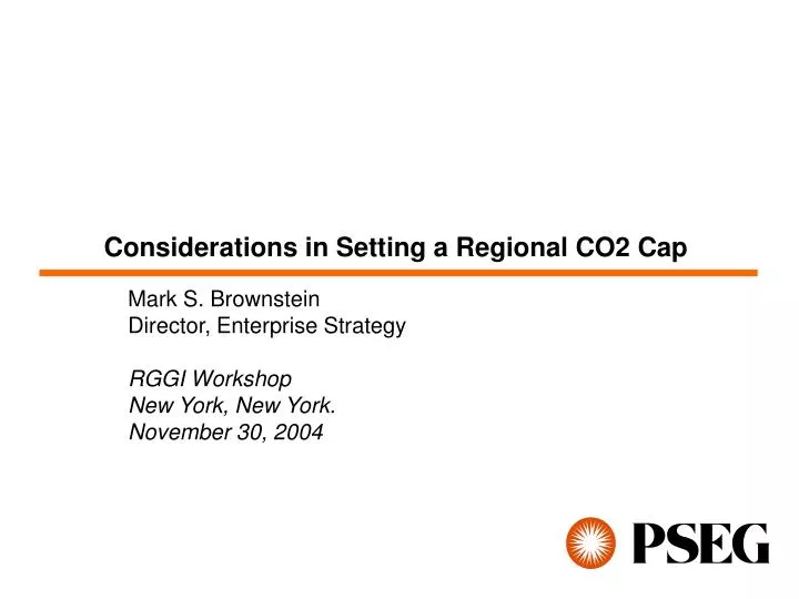 considerations in setting a regional co2 cap