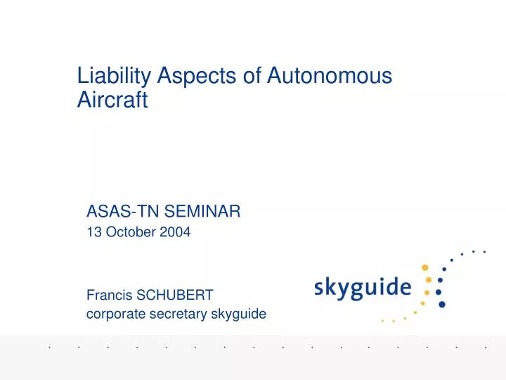 liability aspects of autonomous aircraft