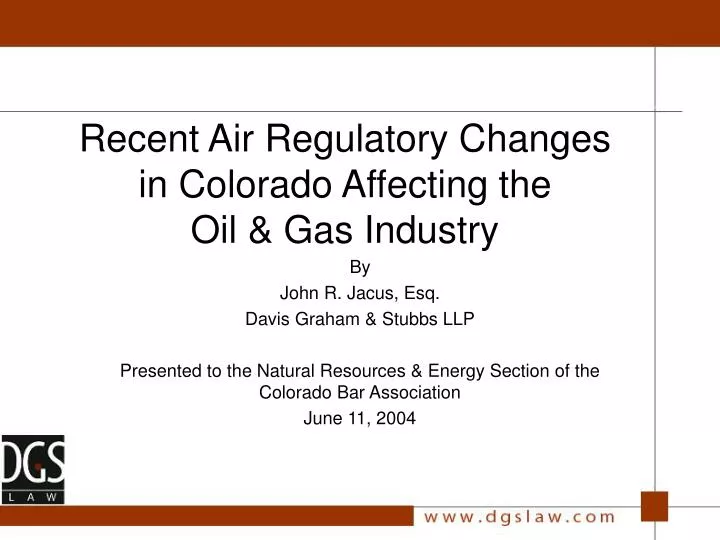 recent air regulatory changes in colorado affecting the oil gas industry