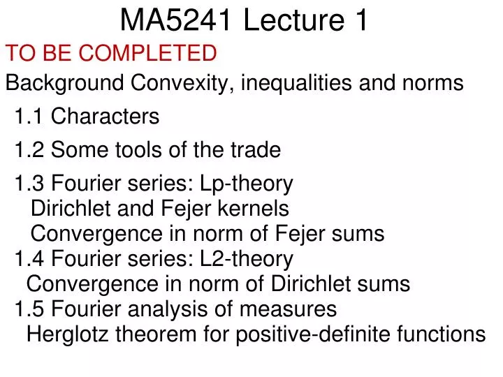 ma5241 lecture 1