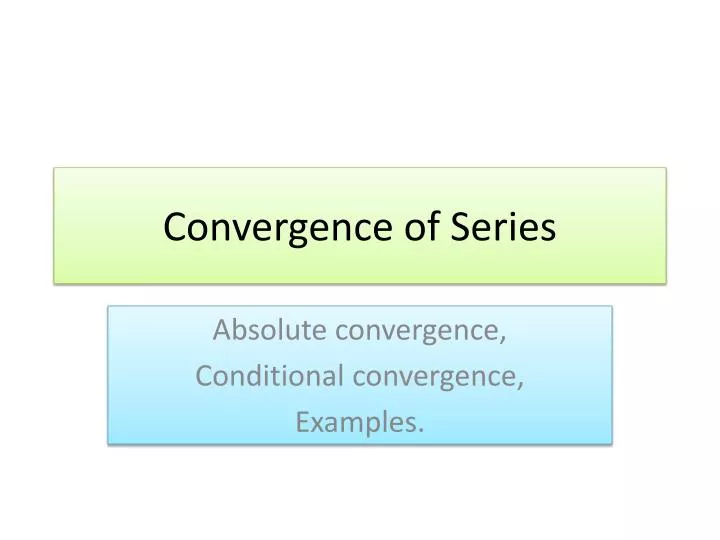 convergence of series