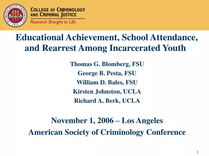 educational achievement school attendance and rearrest among incarcerated youth