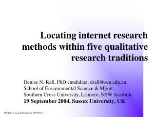 Locating internet research methods within five qualitative research traditions