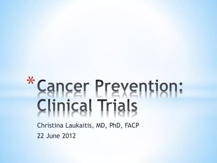 cancer prevention clinical trials