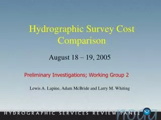 Hydrographic Survey Cost Comparison