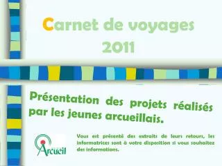 c arnet de voyages 2011