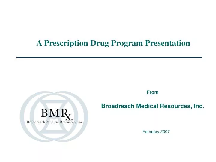 a prescription drug program presentation
