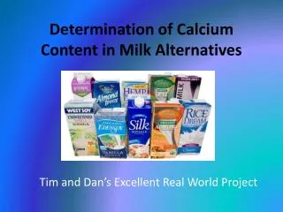 Determination of Calcium Content in Milk Alternatives