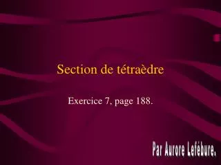 section de t tra dre