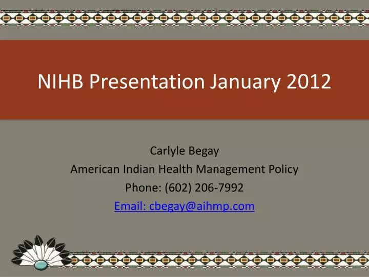 nihb presentation january 2012