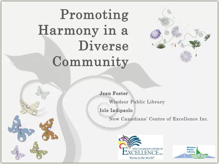 promoting harmony in a diverse community