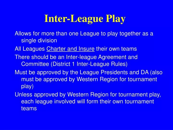 inter league play