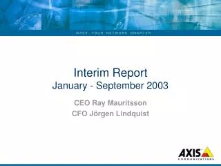 Interim Report January - September 2003