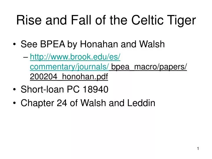 rise and fall of the celtic tiger